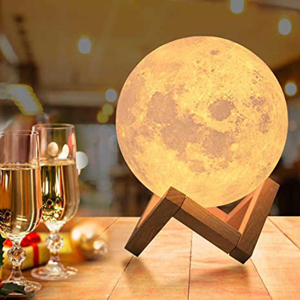 3D Moon Lamp 16 Colors Remote & Touch - 15 cm - Table Lamp - Table Lamp